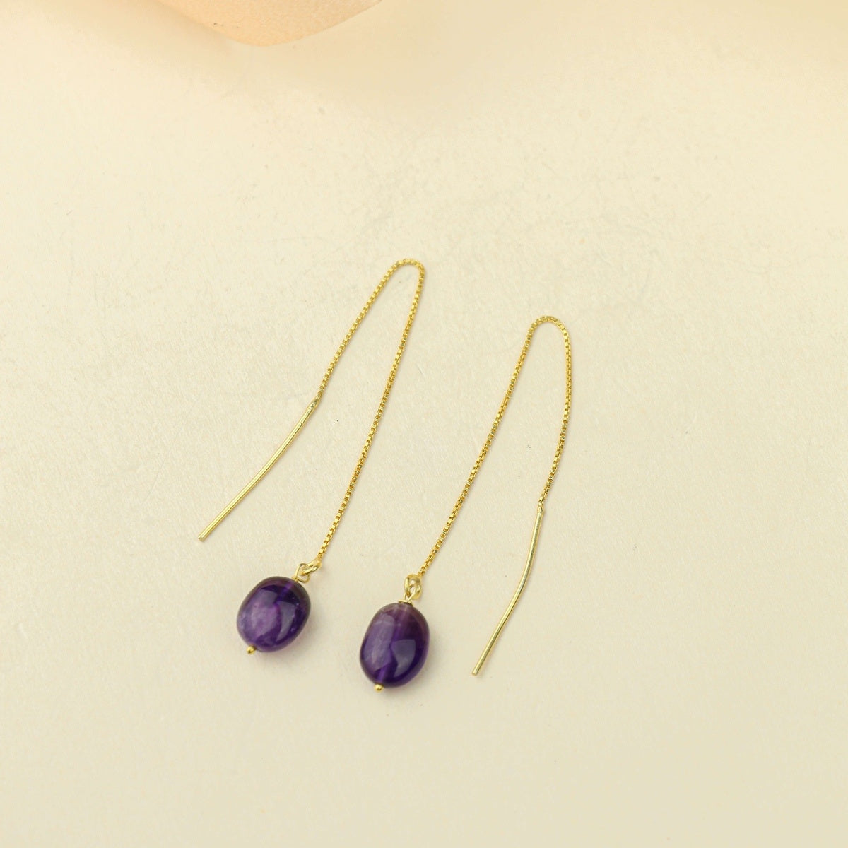 Tridha Sui Dhaga Bead Earrings – Gold Finish