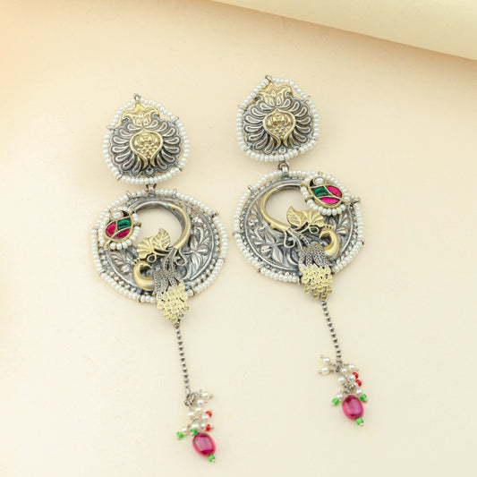 Ankokhi Fusion Ruby Drop Earrings