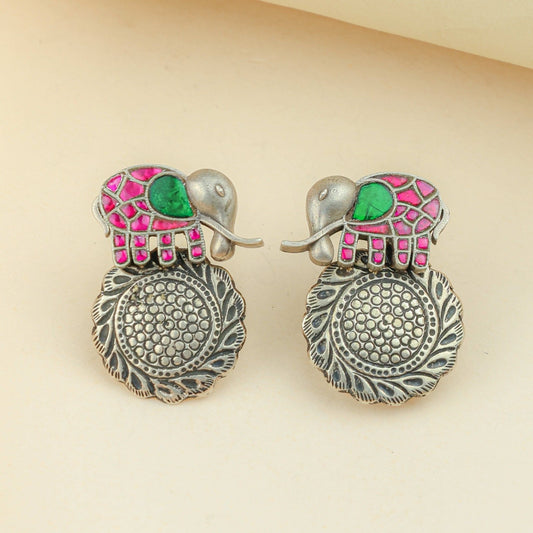Anokhi Fusion Elephant Motif Ear Studs