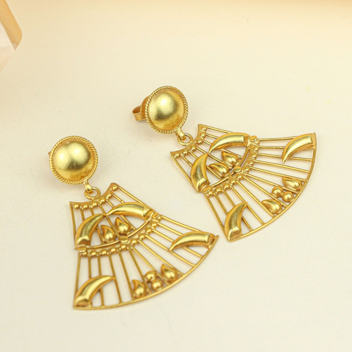 Anokhi Arka Silver Earrings – Gold Tone