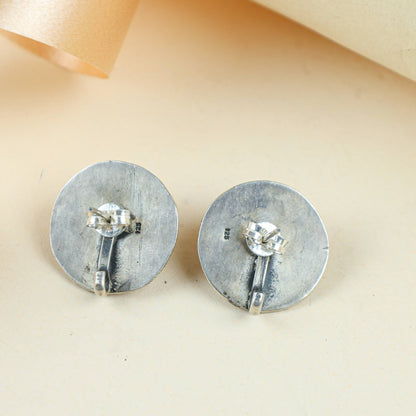 Tridha Silver Floral Stud Earrings | 925 Silver
