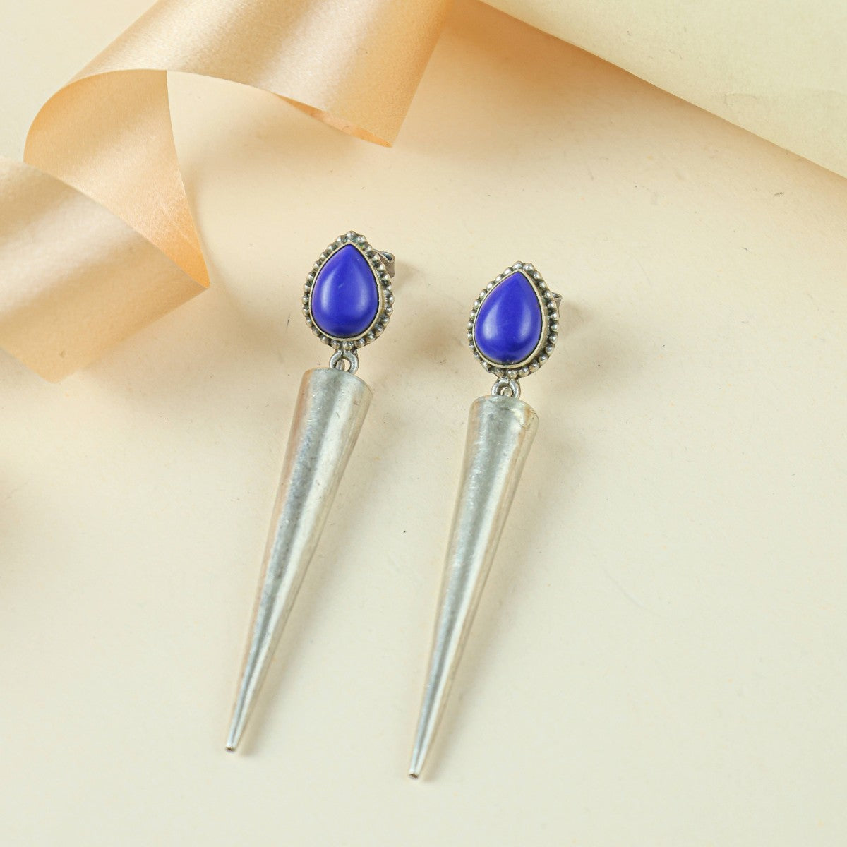Tridha Conical Drop Earrings | 925 Silver